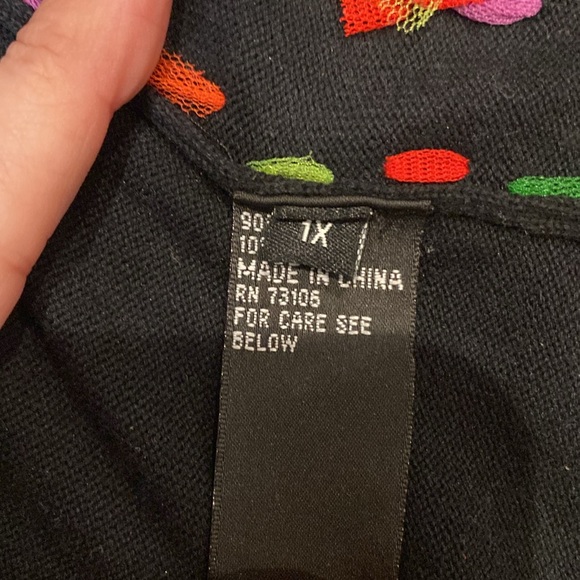 Michael Simon Sweater Criss Cross Tulle Sweater - Size 1X - Picture 6 of 7